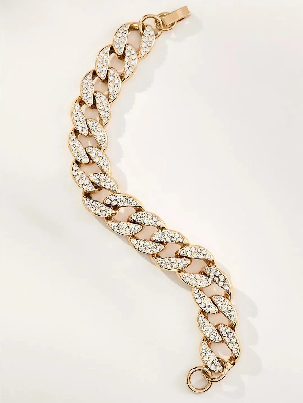 Gold Crystal Pavé Cuban Link Bracelet - Women Jewelry